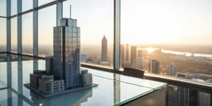 Model of a building on a desk representing the cost of a cost segregation study.