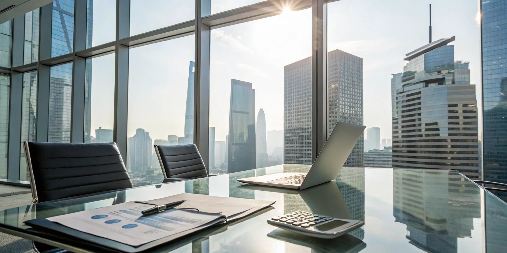 A desk with financial documents and a calculator for CFO services for real estate syndication.