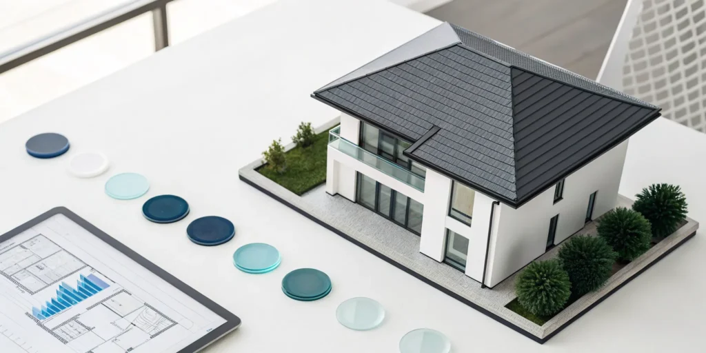 How to analyze a real estate investment property using a house model and financial charts.