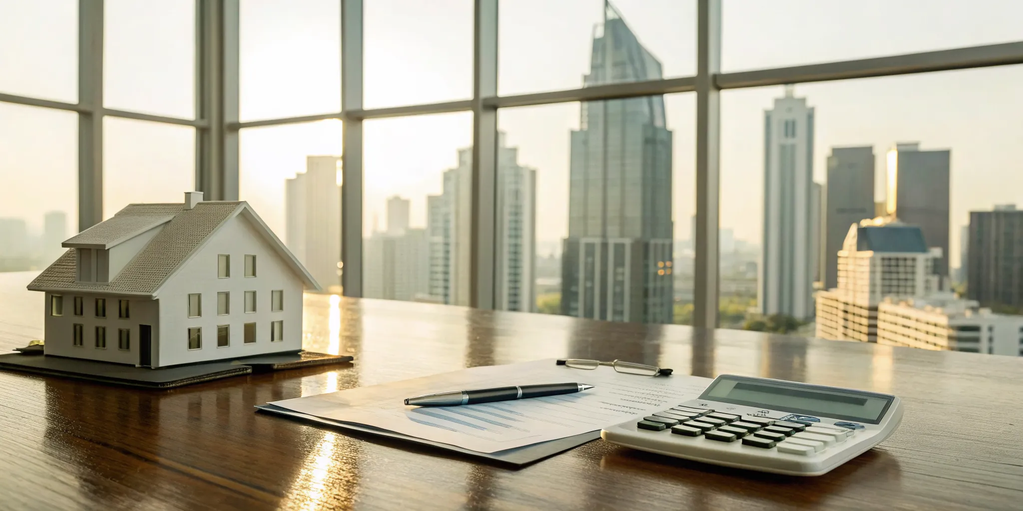 Model house and tax documents for real estate professional tax benefits.