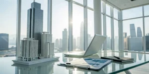 Building model and financial charts for real estate investor tax planning services.