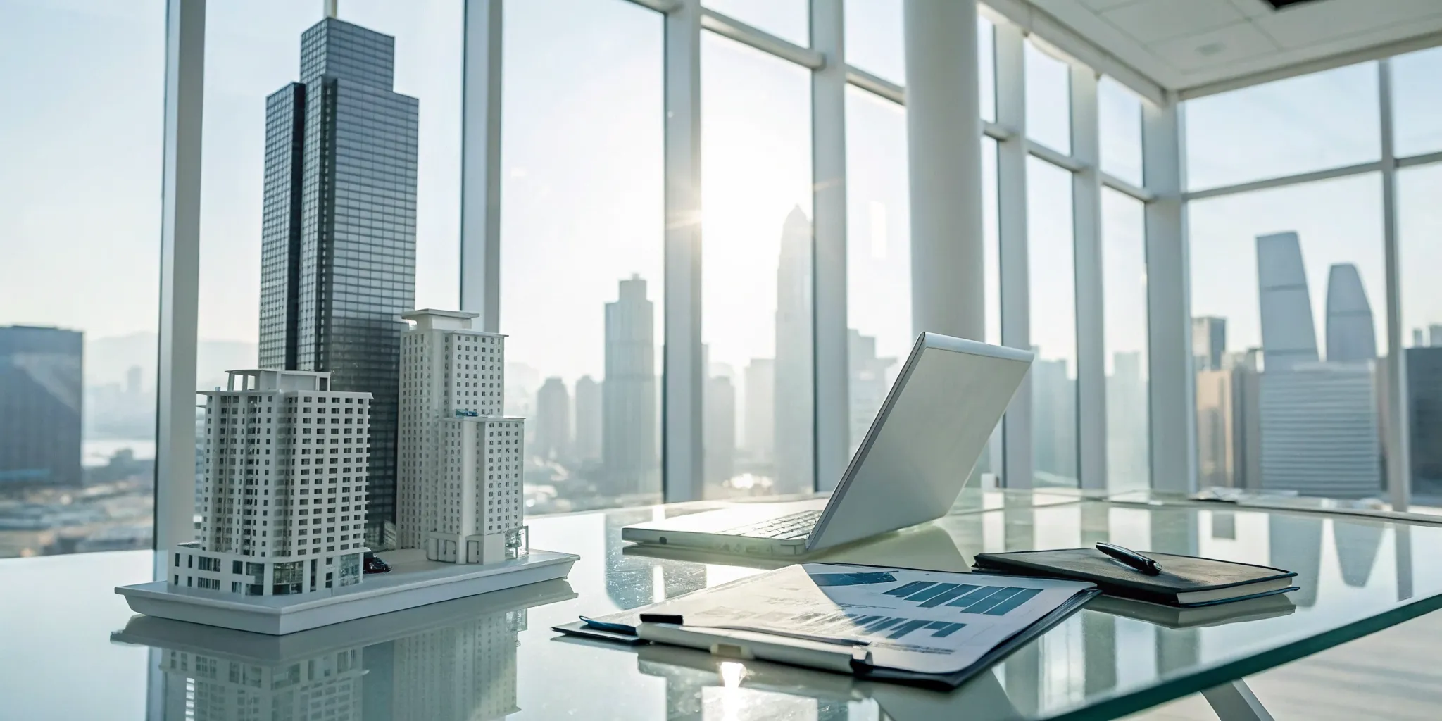Building model and financial charts for real estate investor tax planning services.