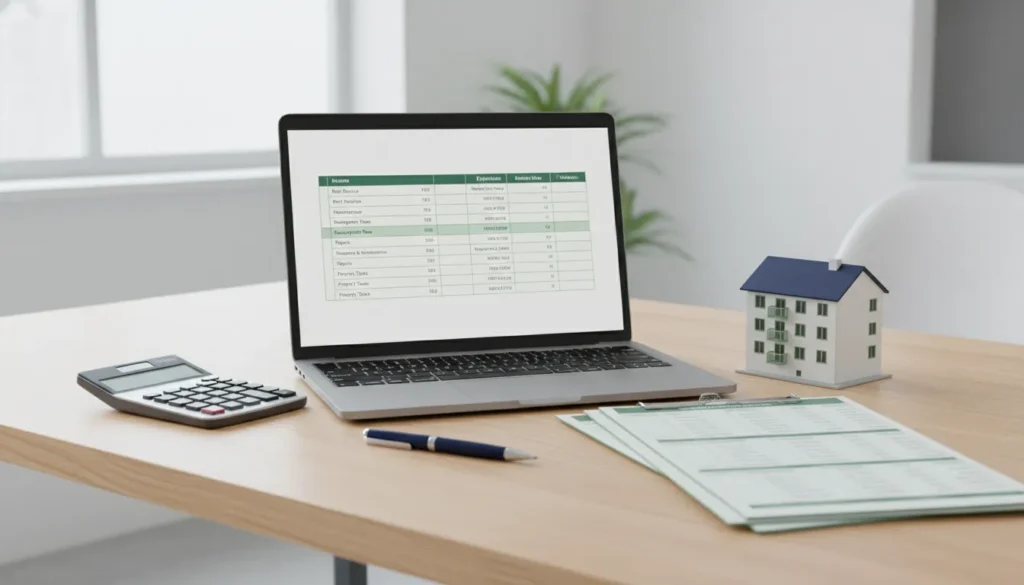 Organized ledger and property model illustrating a chart of accounts for rental property investors
