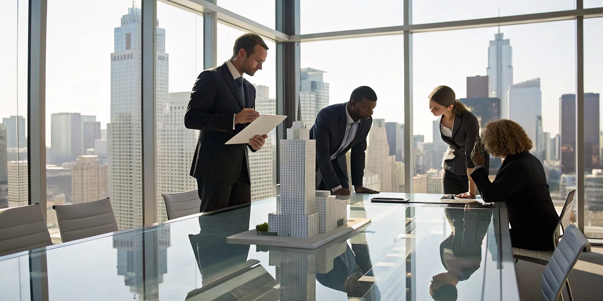 A real estate accounting and advisory firm discussing financial strategy with an investor.