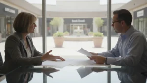 Commercial property owner and accountant discussing CAM reconciliation