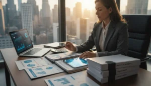 Real estate investor reviewing lender ready financial statements