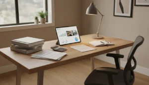 Financial documents and calculator on a modern desk representing Solo 401(k) real estate investing planning