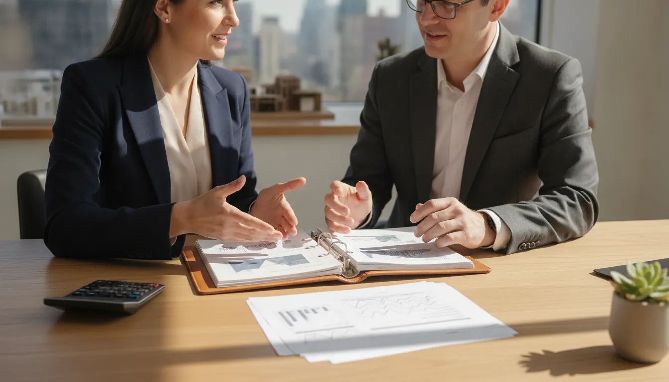 Real estate investor discussing rental property finances with a CPA advisor