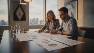Real estate investor reviewing financial statements with a fractional CFO advisor