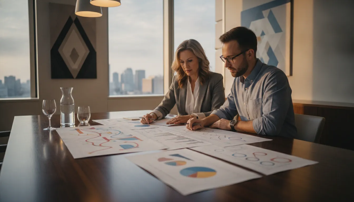 Real estate investor reviewing financial statements with a fractional CFO advisor