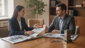 Advisor discussing real estate portfolio LLC structuring with an investor