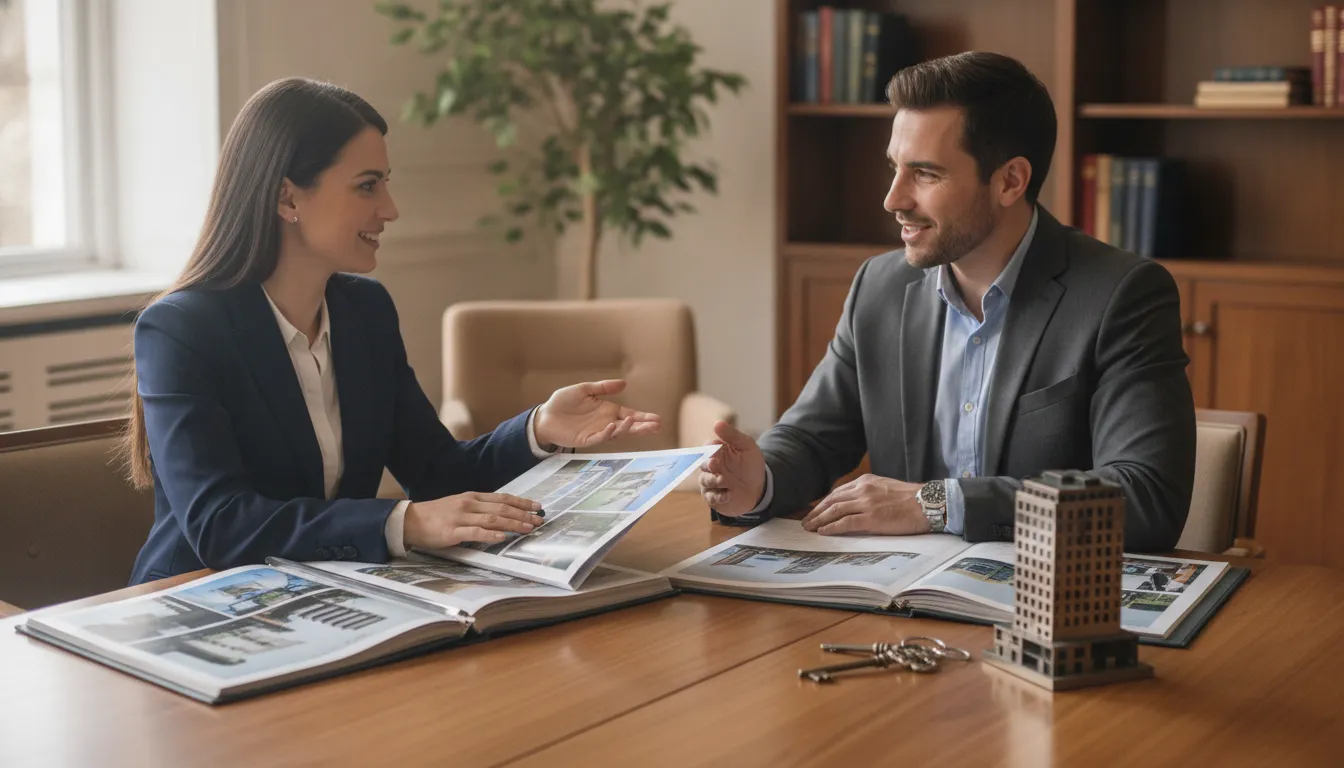 Advisor discussing real estate portfolio LLC structuring with an investor