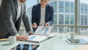 Real estate investor meeting with a CPA advisor to plan depreciation and tax strategy