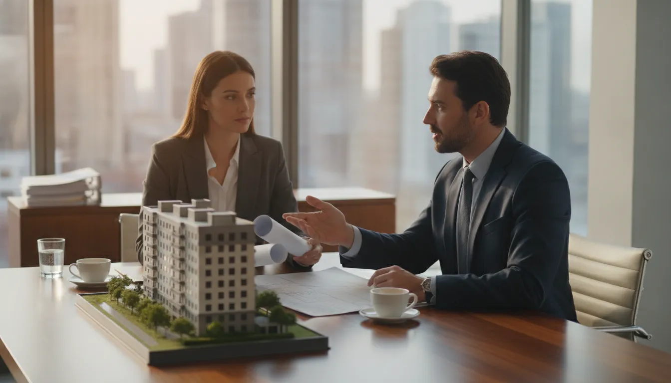 Tax advisor discussing property depreciation with a real estate investor