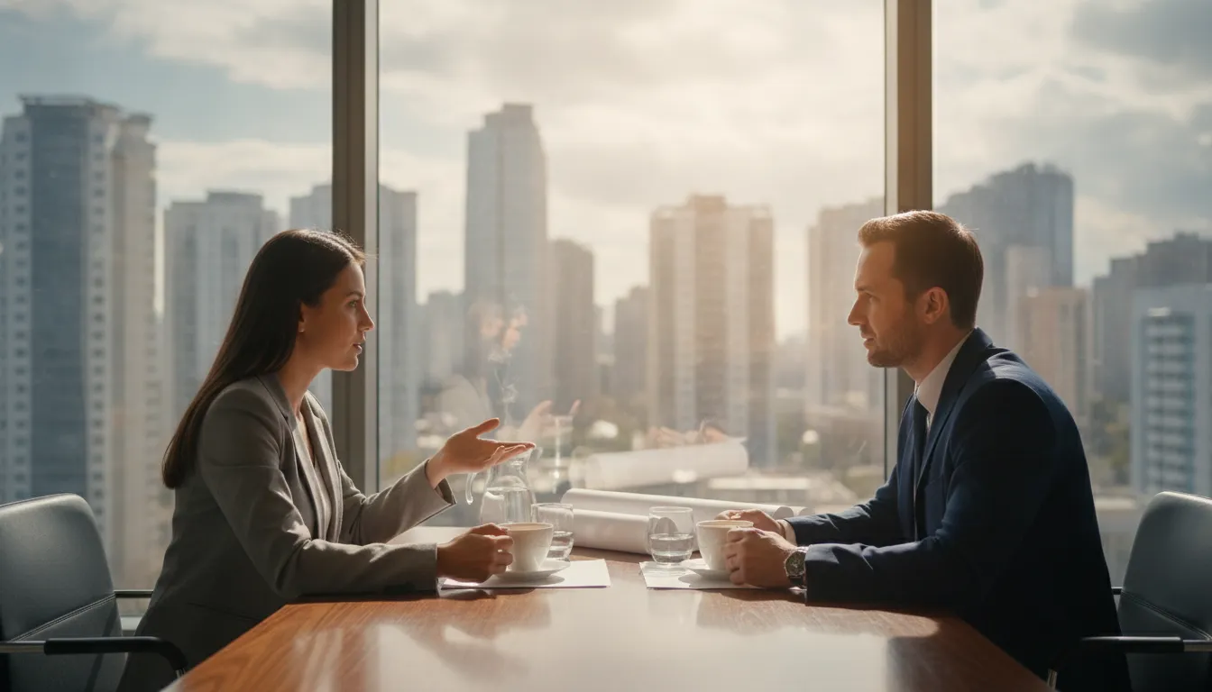 Real estate investor meeting a financial advisor to discuss tax loss harvesting strategy
